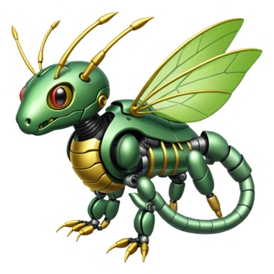 Cyber-robot-mecha-Caterpie-Scyther-fusion sticker