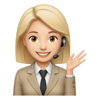 A female office worker that undertakes the work or tasks to respond to the customer's sales request, no head sets. sticker