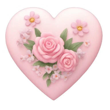 Pastel pink heart and flowers sticker