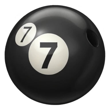 Black Pool ball with the number 7 on it. sticker