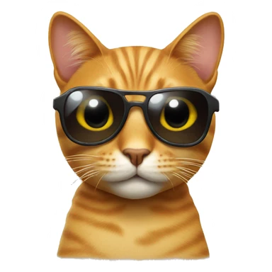 cat with sun glasses  sticker