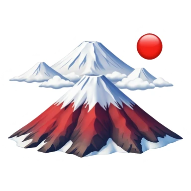 Mount Fuji with red color and nothing else. sticker