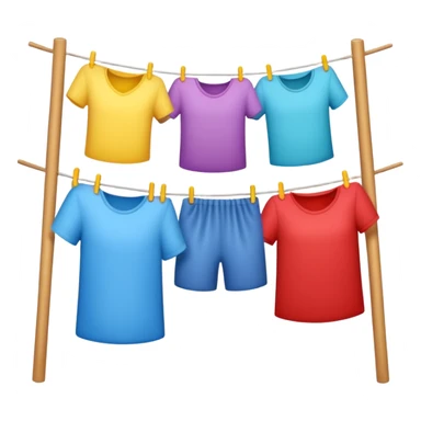 colorful laundry drying line sticker