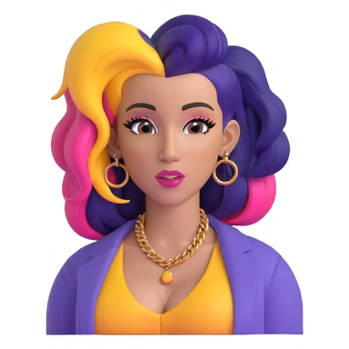 Cardi B with colorful hair sticker