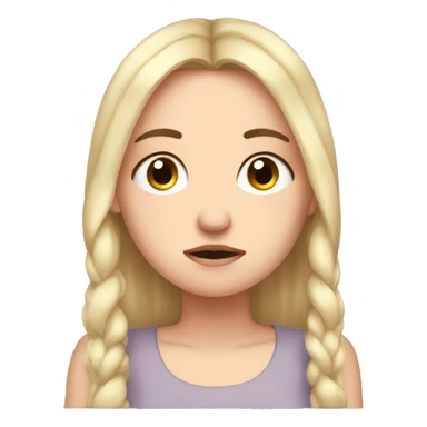 very sad white girl in front of mirror sticker