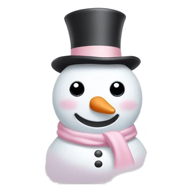 Cute white and light pink snowman sticker