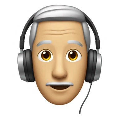 Man with long nose with headphones  sticker