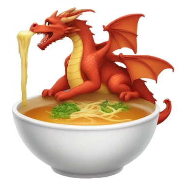 Dragon eating broth sticker