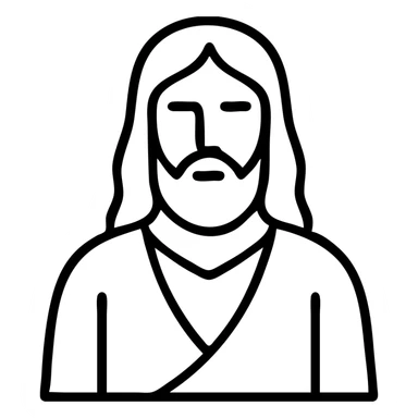Jesus Christ figure with long hair and beard, wearing robes sticker