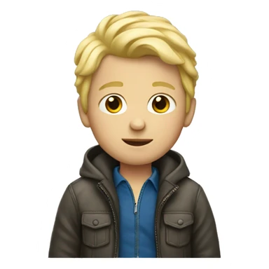 blonde boy in jacket sticker