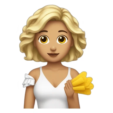 chica con abanico en la mano sticker