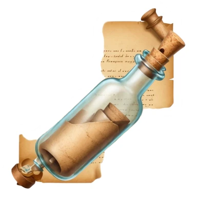 Message letter in Bottle sticker