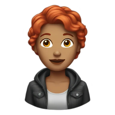 womam red hair sticker