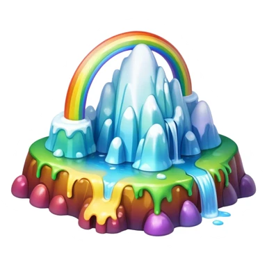 melting magical rainbow landscape sticker
