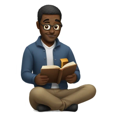 A man reading a book sticker