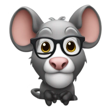 nerd face dark rat sticker