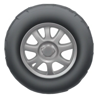 A simple and clean design of a compact car with one flat tire, showing the tire slightly deflated and pressed against the ground. Cartoonish style, minimal details, suitable for use as an emoji. White or transparent background. sticker