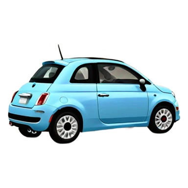 fiat 500 2008 light blue sticker