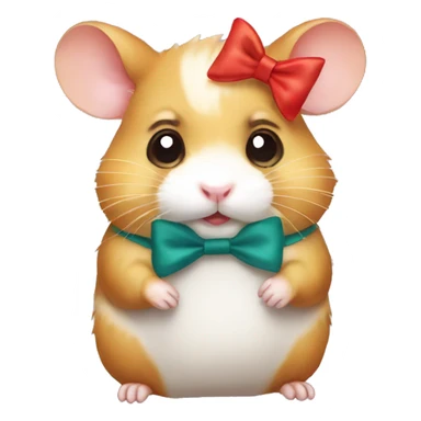 hamster with bow sticker