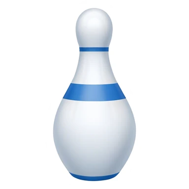 Bowling pin, blue line and white sticker