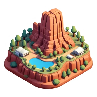 Isometric Sedona sunset 3d scenery sticker