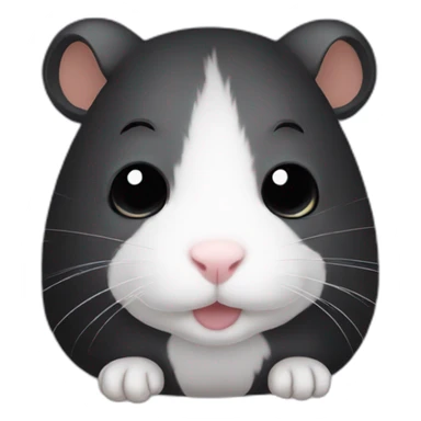 Black hamster with white dead inside haircut on head sticker