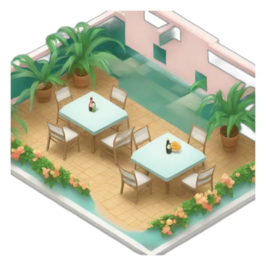 isometric restaurant bermuda sticker