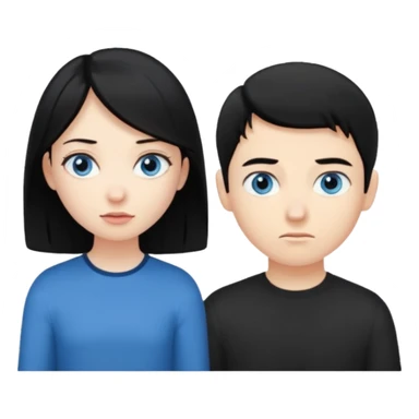 girl black hair ignore boy blond hair sticker