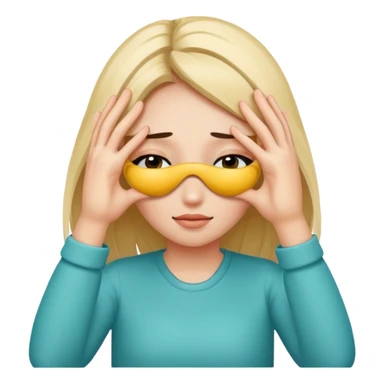 Girl covering her eyes with hands sticker