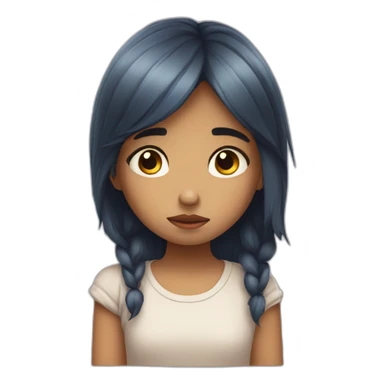 Little sad and shy girl sticker