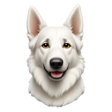 white shepherd dog facing forward  sticker