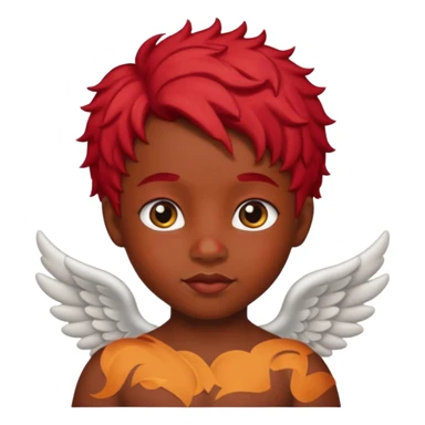 Cupid with 👨🏿‍🦰 sticker