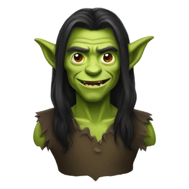 goblin dark long hair happy sticker