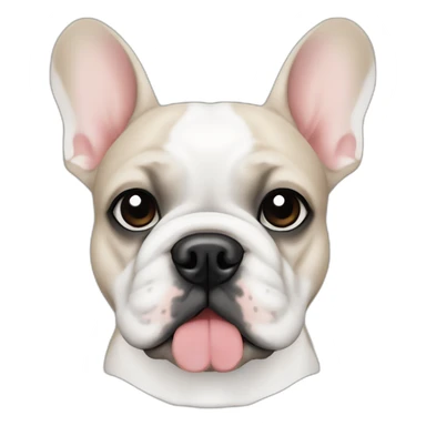 white frenchie bulldog with black dot on eye sticker