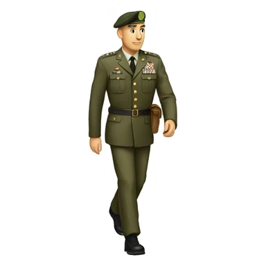 Military man walking  sticker