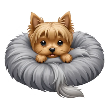 Yorkshire terrier, sleeping peacefully on the bed sticker