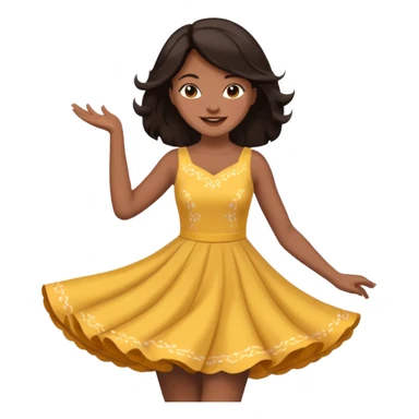 Dark hair women twirling sticker
