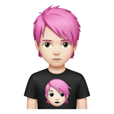 pink haired metalhead boy sticker