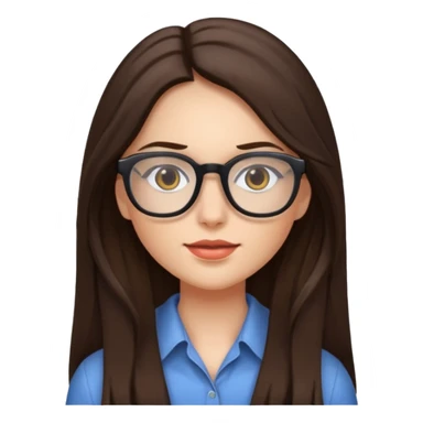 Hot brunette with long hair and glasses sticker