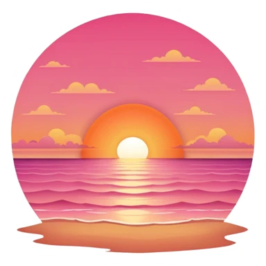 a sunset on the beach sticker