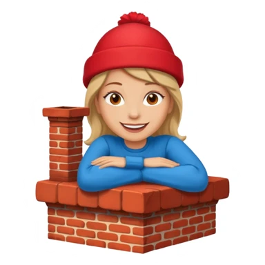 Female lie down on a chimney sticker