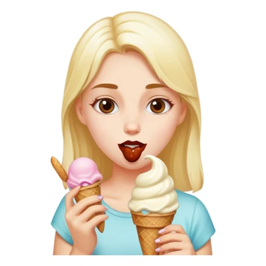 Girl getting ice cream sticker