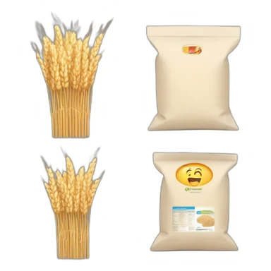 Flour bag with wheat on the front packaging  sticker