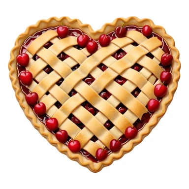 Beige Heart-shaped cherry pie  sticker