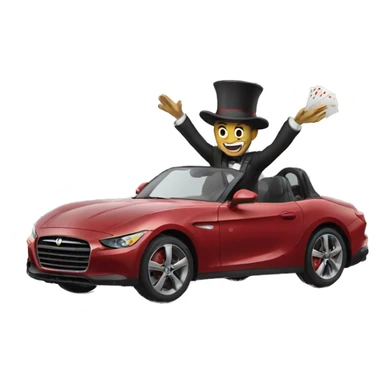 magician driving a car sticker