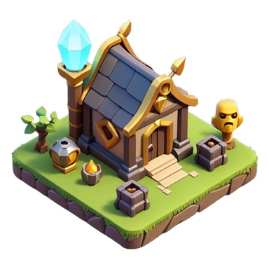 Clash of Clans aesthetic: Cinematic Playful 3D Isometric Scroll Emoji, rendered in a 3D vector-style similar to standard emojis with minimal shading and bold, simplified shapes. A compact, distinct form with signature details, softly glowing with a fantasy RPG magic charm. Simplified yet unmistakably iconic, highly detailed and consistent, glowing with a soft radiance and high shine. Stylized with a touch of heroic grandeur and a soft glowing outline, capturing the essence of a beloved gaming relic with a friendly, playful manner! sticker