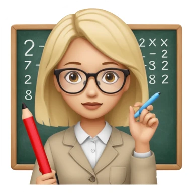 girl solving math problem on the board. sticker