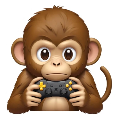 A sad monkey playing video games sticker