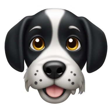 black dog puppy with foam sticker