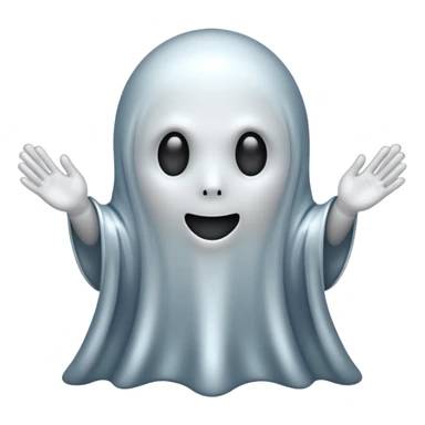 A ghost made out of chrome sticker